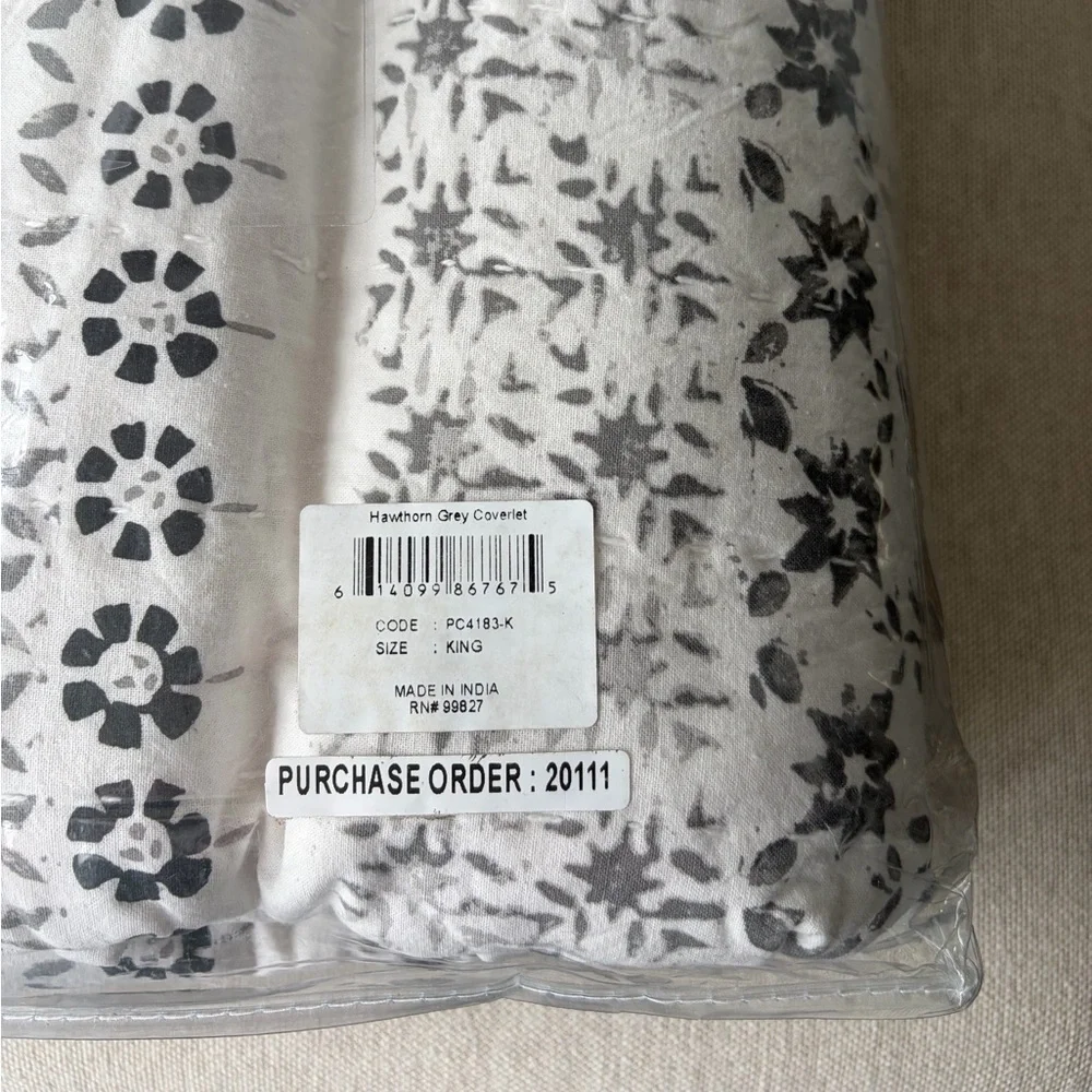 Annie Selke Hawthorn Gray Coverlet King